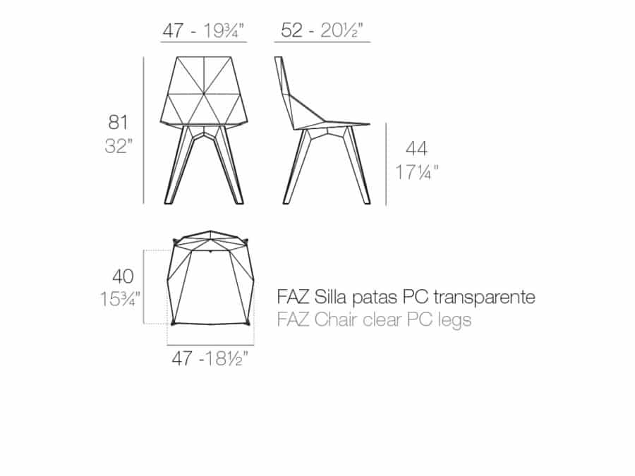 Vondom - Faz Chair - dimensions