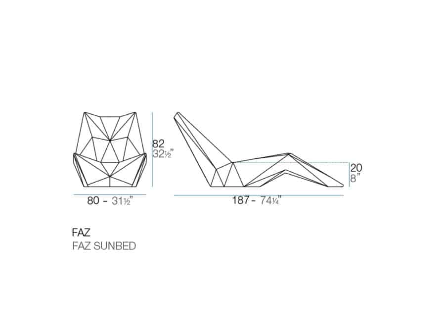 Vondom - Faz sunbed - dimensions