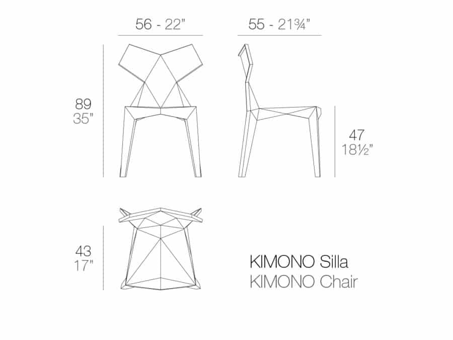 Vondom - Kimono chair - dimensions