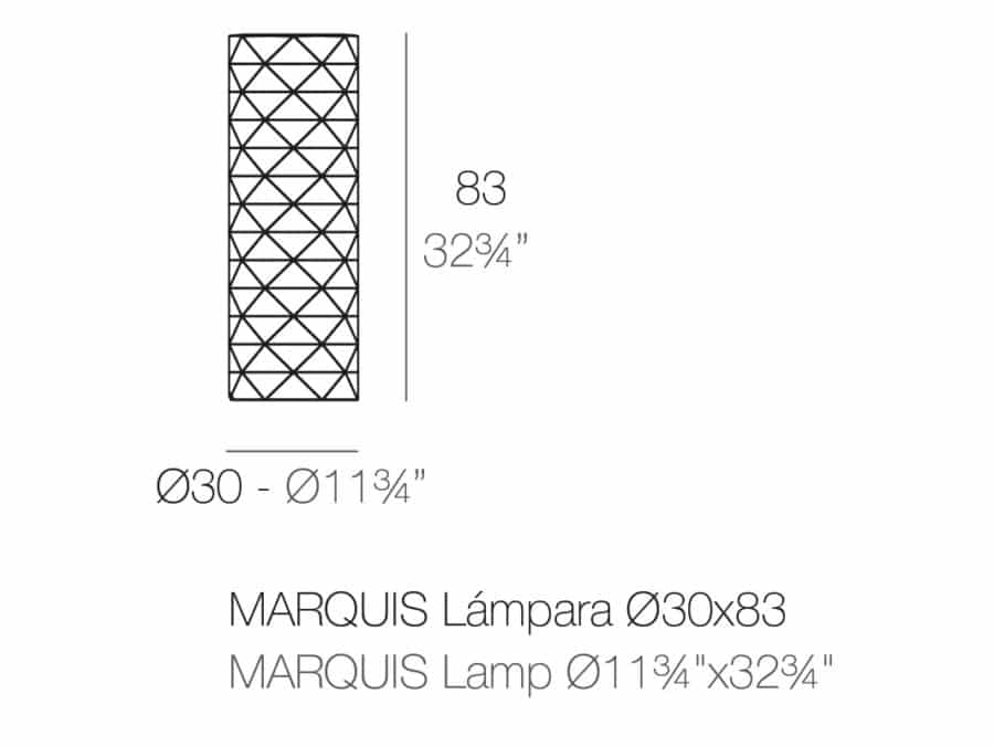 Vondom - Marquis Lamp LED medium - dimensions