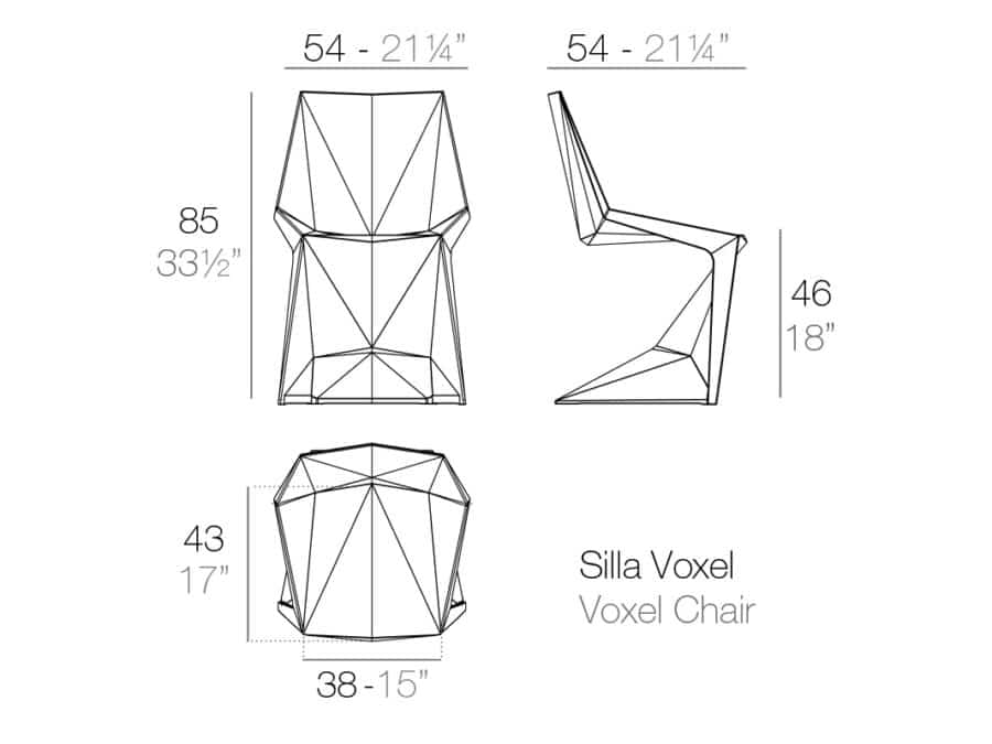 Vondom - Voxel Chair - dimensions