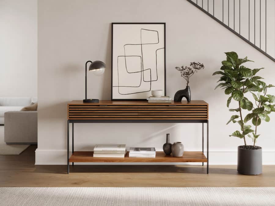 BDI Cora Console Table 1173 Natural Walnut contemporary wood occasional storage furniture