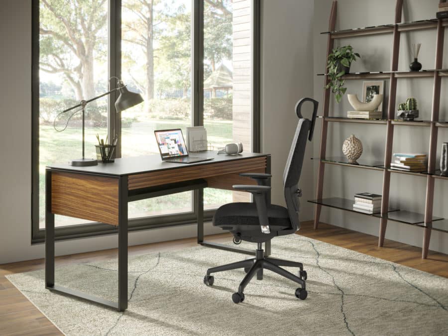 BDI Corridor desk 6501 stiletto shelves 570212 natural walnut modern office furniture