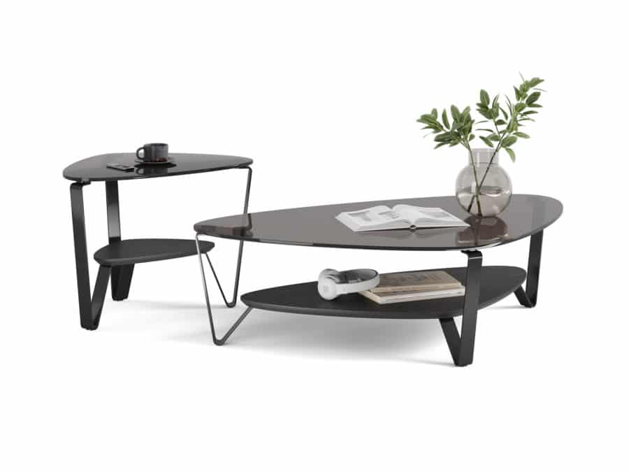 BDI Dino Large Coffee Table 1363 & End Table 1367 Ebonized Ash contemporary coffee tables