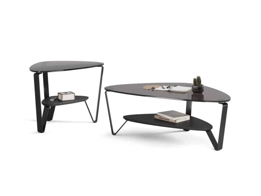 BDI Dino Small Coffee Table 1364 & End Table 1367 Ebonized Ash contemporary coffee tables
