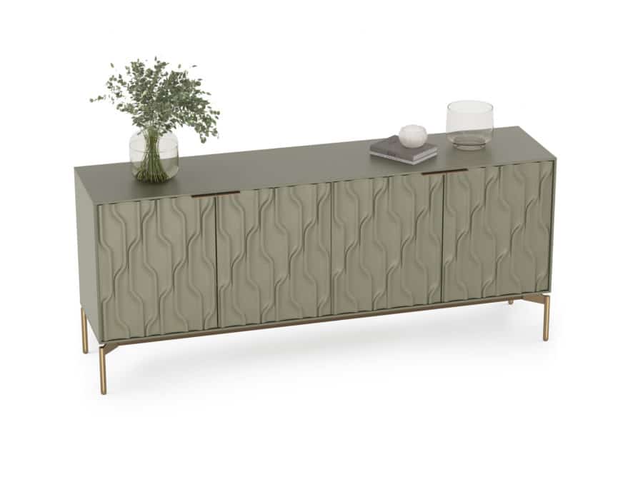 BDI Mesa credenza 7639 moss brushed brass contemporary storage console