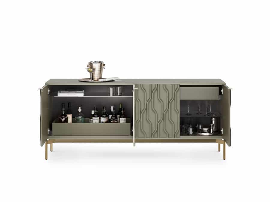 BDI Mesa credenza 7639 moss brushed brass contemporary storage console