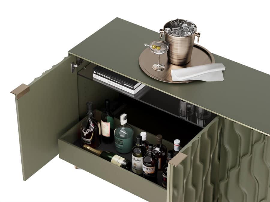 BDI Mesa credenza 7639 moss brushed brass contemporary storage console