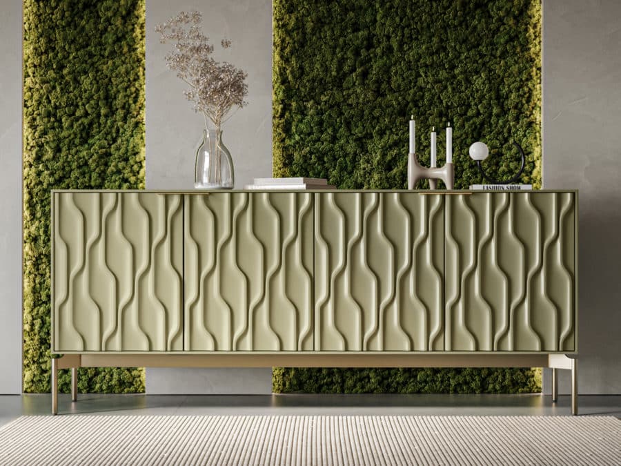 BDI Mesa credenza 7639 moss brushed brass contemporary storage console