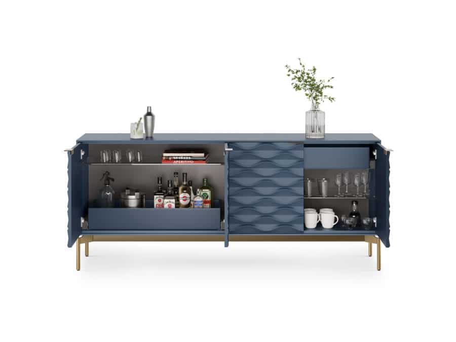 BDI Ripple credenza 7629 Ocean brushed Brass modern storage cabinet