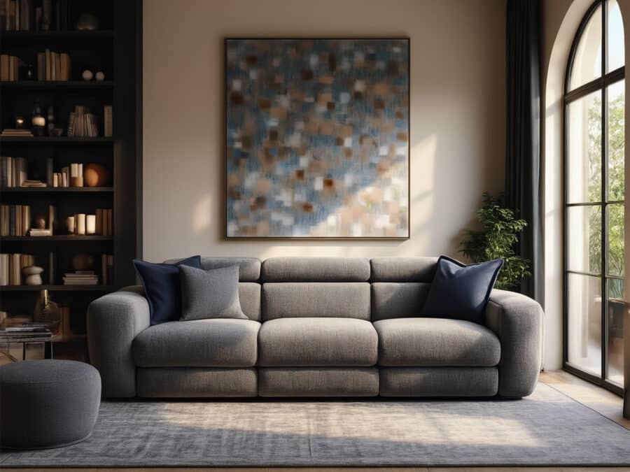 natuzzi italia balance power sofa pegaso fabric warm grey