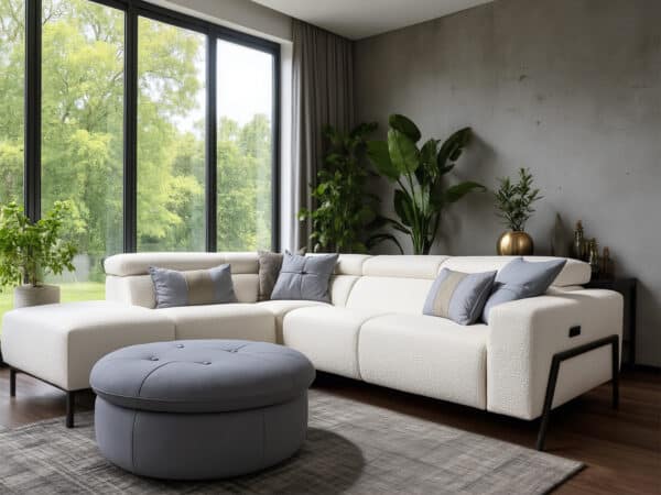 Estro Milano Claire Sectional White