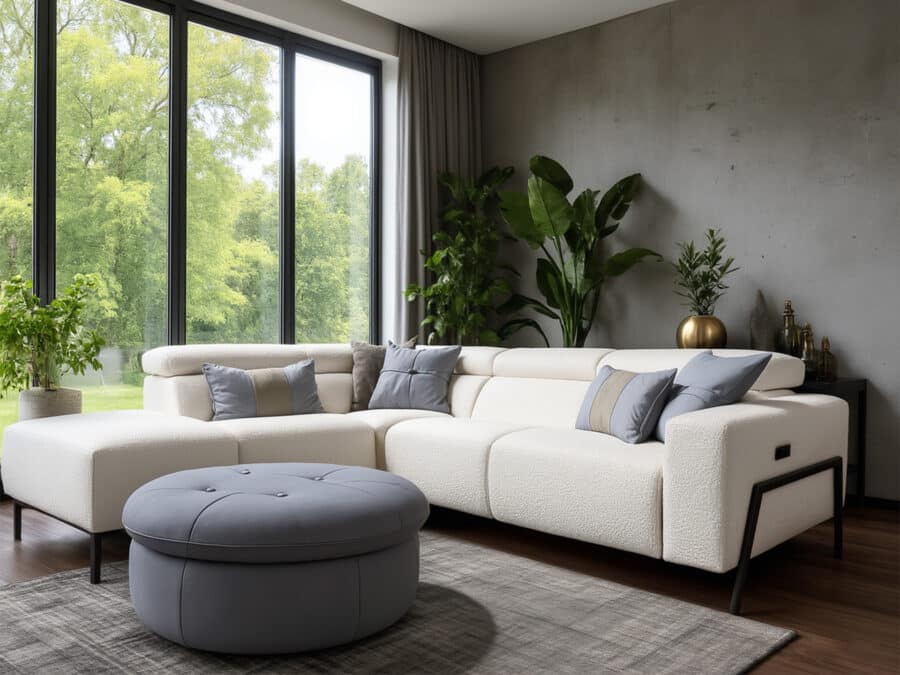 Estro Milano Claire Sectional White