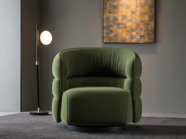 Natuzzi Italia 3102 Couture Swivel Armchair
