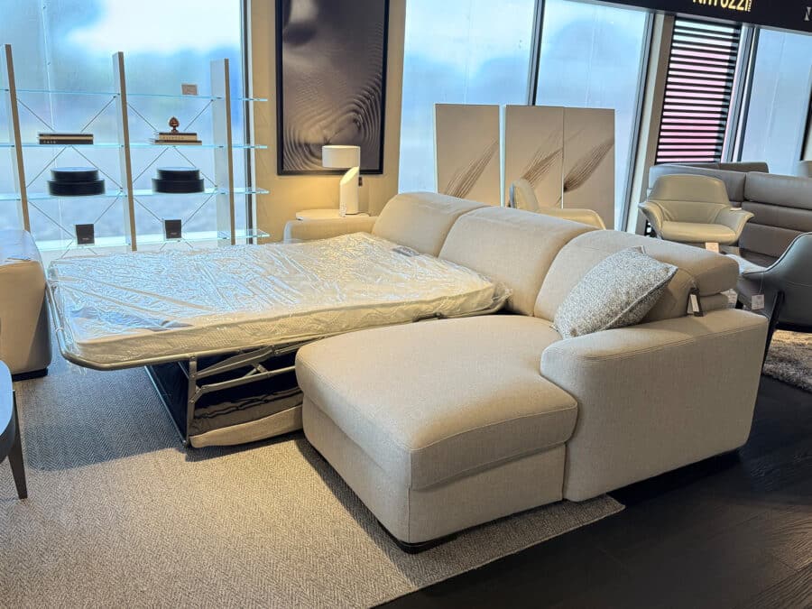 Natuzzi Italia Diesis Sectional Sofa Bed with Storage and Chaise