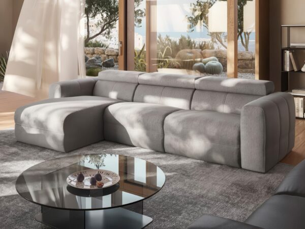 Natuzzi Italia - Balance 3030 Chaise Sofa Cool Grey