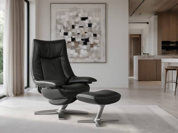 Natuzzi Italia Re-vive Casual Recliner with ottoman