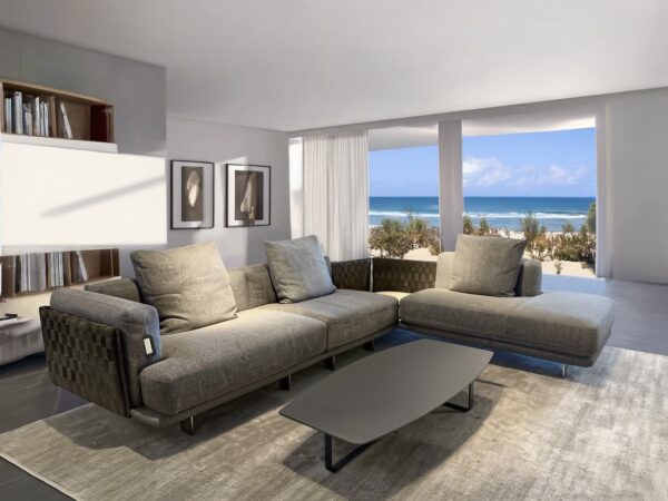 Natuzzi Italia Campus 4pc Sectional Bronze