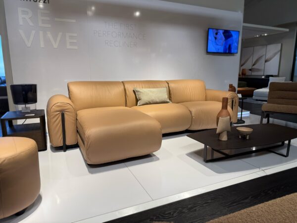Natuzzi Italia Colle Chaise Sofa Camel 2