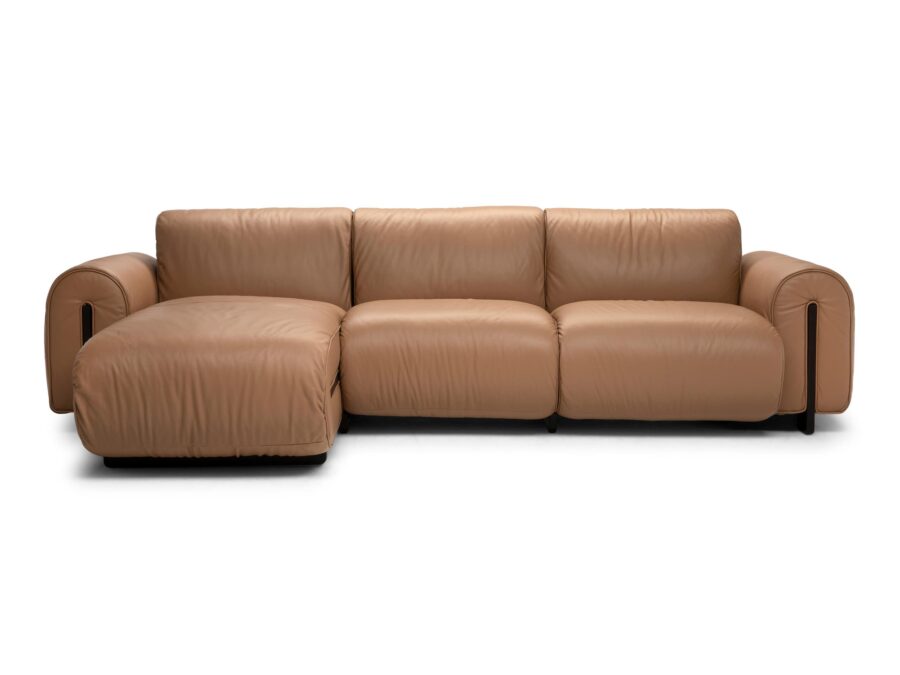 Natuzzi Italia Colle Chaise Sofa Camel 3