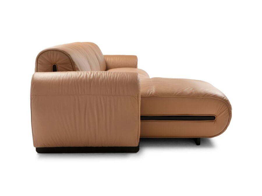 Natuzzi Italia Colle Chaise Sofa Camel 4