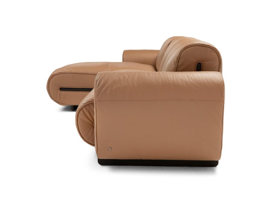 Natuzzi Italia Colle Chaise Sofa Camel 5