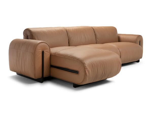 Natuzzi Italia Colle Chaise Sofa Camel