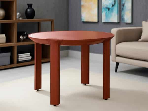 Natuzzi Italia Album Round Leather Side Table