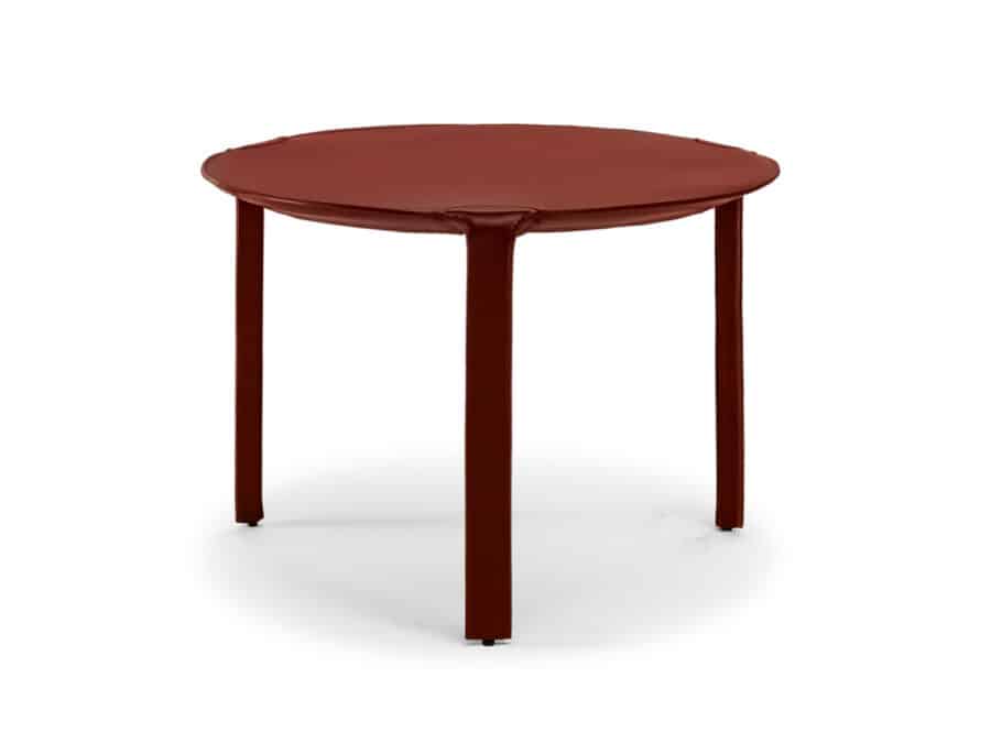 Natuzzi Italia Album Round Leather Side Table