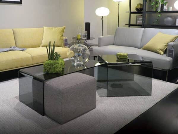 Natuzzi Italia Central Table and Corner Glass Table