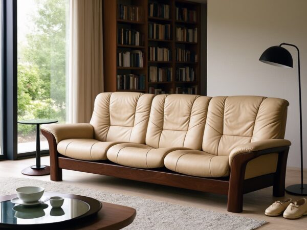 Stressless Buckingham 3-seat sofa low-back Paloma Sand - room view