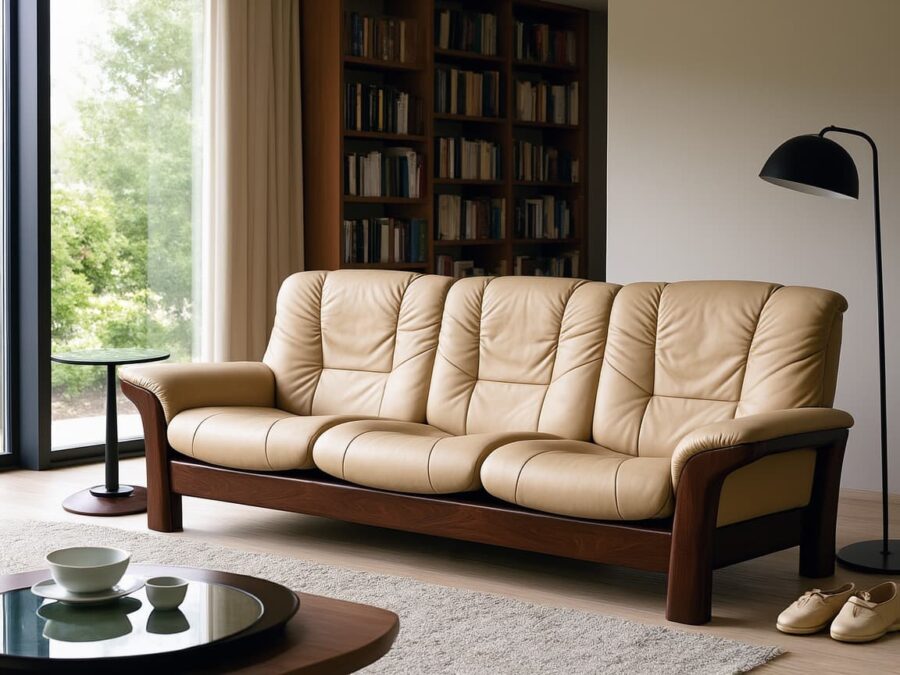 Stressless Buckingham 3-seat sofa low-back Paloma Sand - room view