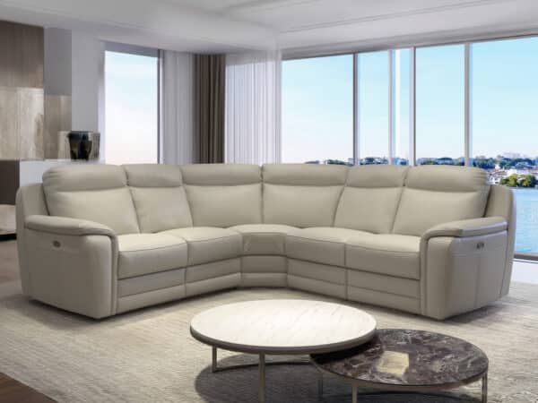 Estro Milano Bristol 5pc Sectional Pearl Grey