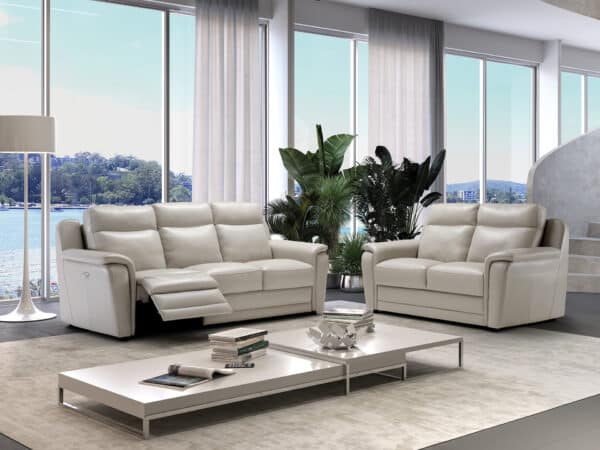 Estro Milano Bristol Sofa and Loveseat Pearl Grey