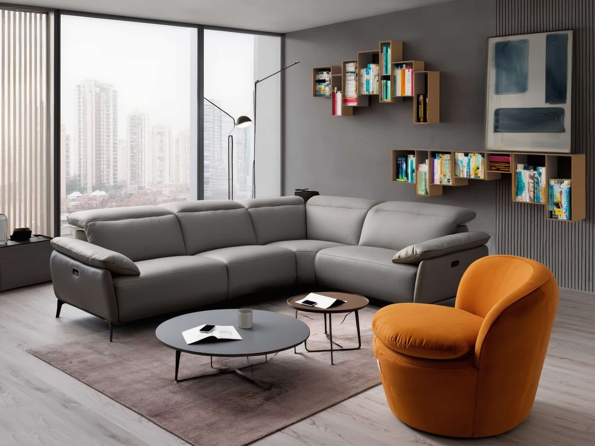 Incanto i845 Brignac 4pc Power Sectional Graphite