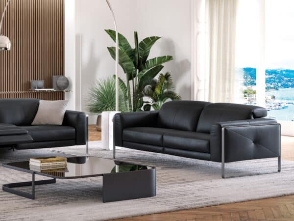 Estro Milano Montecarlo Loveseat Black