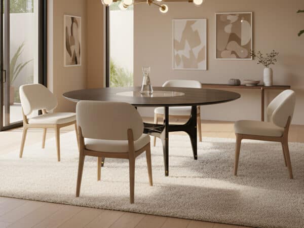 Bontempi - Universe Round Table Charcoal with Glass Ring