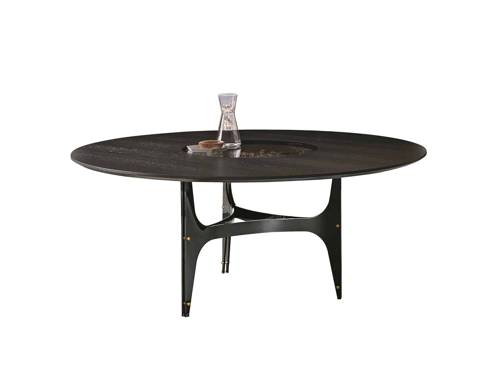Bontempi - Universe Round Table Charcoal with Glass Ring