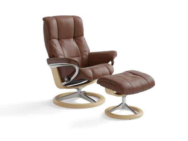 Stressless Mayfair Signature Recliner with Ottoman Paloma Leather