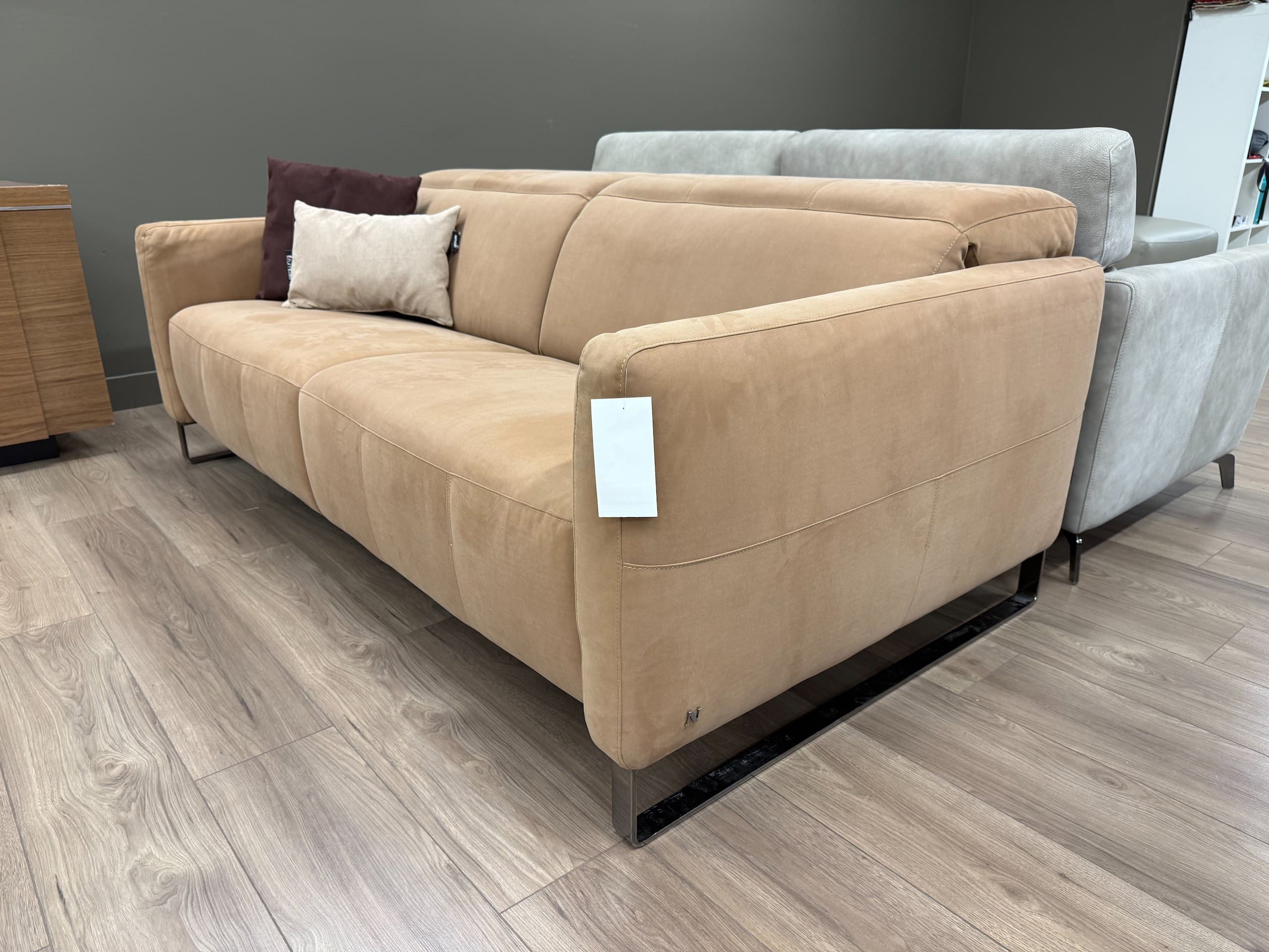 Natuzzi Italia Sophy Fabric Sofa Tan - showroom view 3