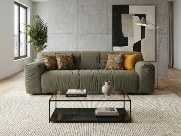 Natuzzi Italia Argo Fabric Sofa in Mud Color