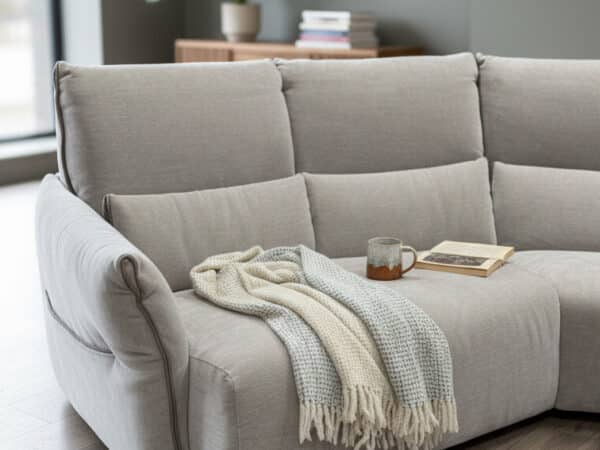 Natuzzi Italia Wellbe 4pc Power Sectional Tan -- contextual