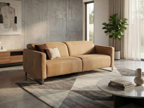 Natuzzi Italia Sophy Fabric Sofa Tan - studio view